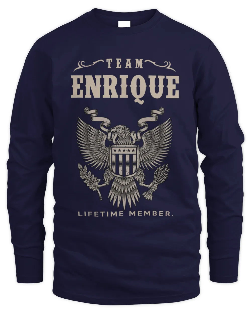 ENRIQUE TP06-K82 – Personalized Classic Style Apparel “Team NAME Lifetime Member” - Men's Long Sleeved T-Shirt - Navy