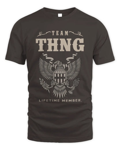 THNG TP06-K82 – Personalized Classic Style Apparel “Team NAME Lifetime Member” - Unisex Standard T-Shirt - Dark Chocolate