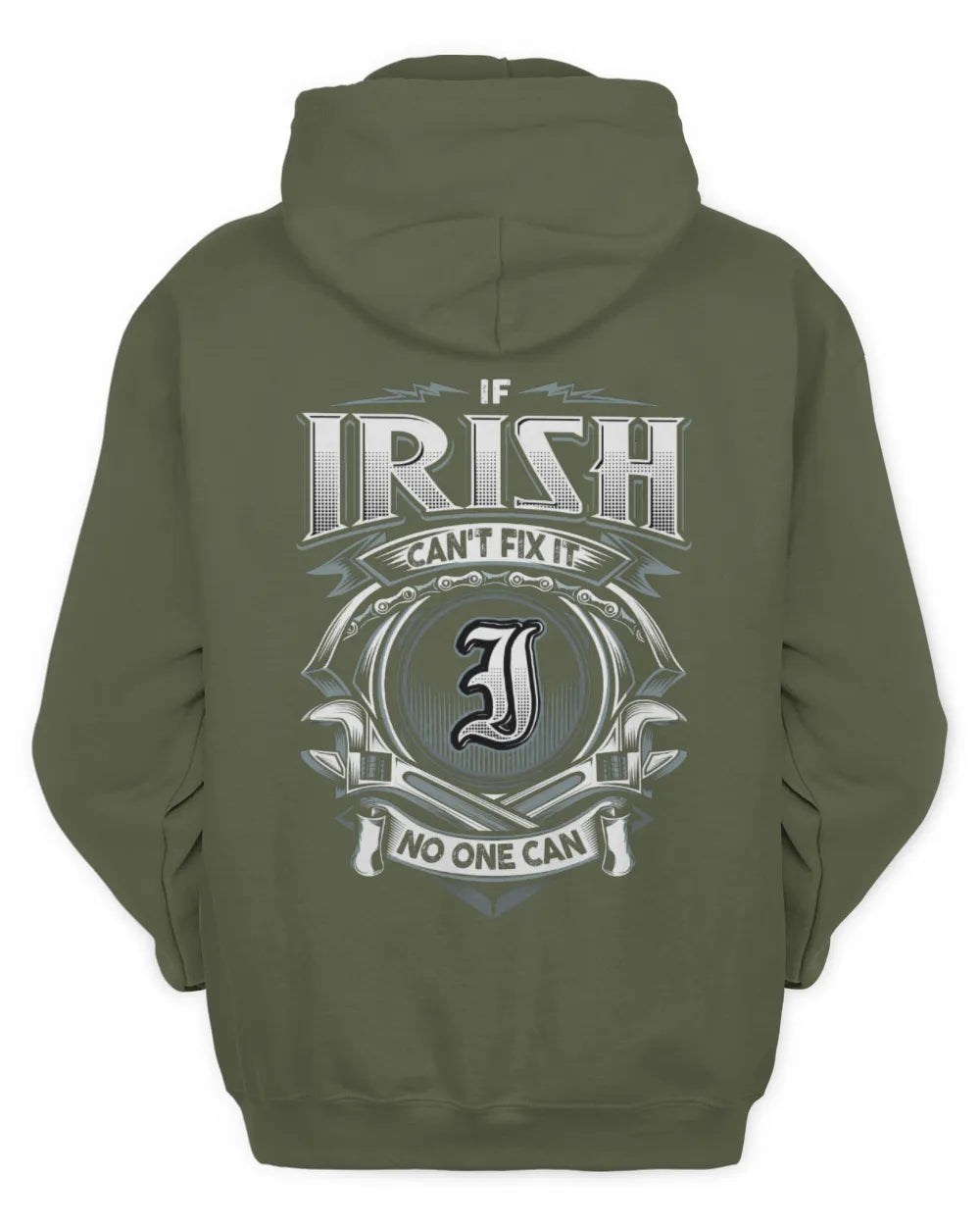 IRISH AP81-K4-626 - Personalized Ahmed Quote Apparel “If Ahmed Can't Fix It, No One Can” - Unisex Hoodie - Military Green