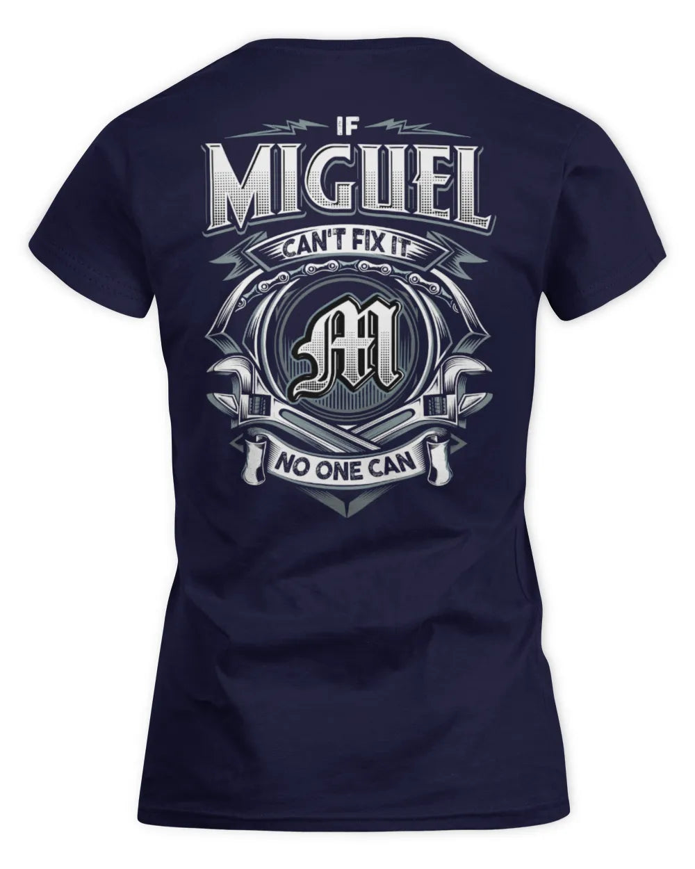 MIGUEL AP81-K4-626 - Personalized Ahmed Quote Apparel “If Ahmed Can't Fix It, No One Can” - Women's Standard T-Shirt - Navy