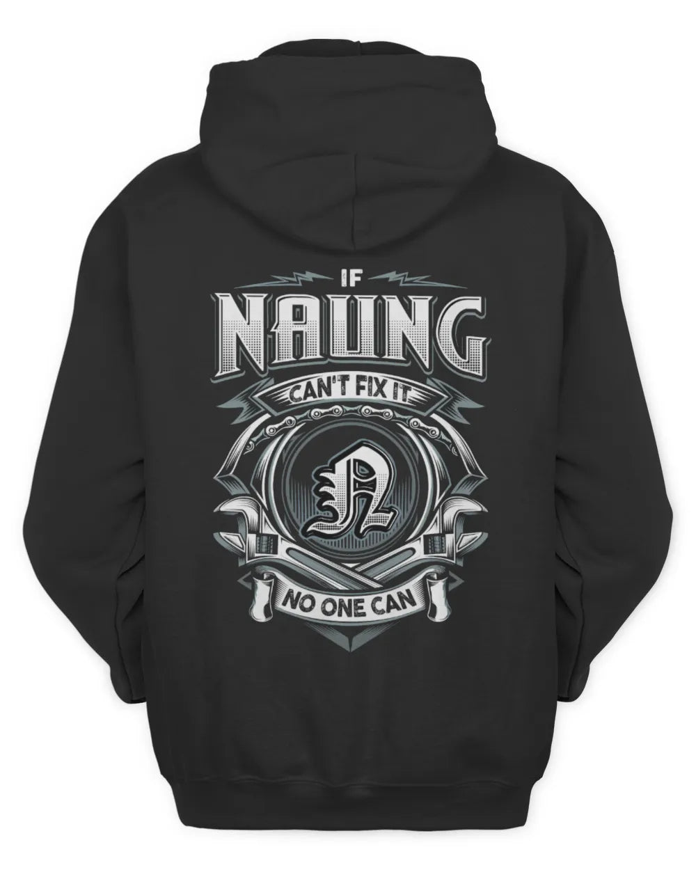 NAUNG AP81-K4-626 - Personalized Ahmed Quote Apparel “If Ahmed Can't Fix It, No One Can” - Unisex Hoodie - Black