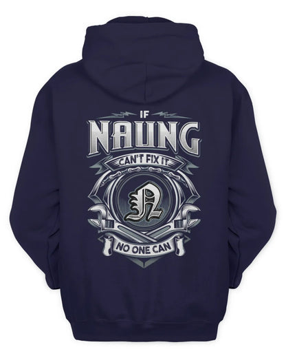 NAUNG AP81-K4-626 - Personalized Ahmed Quote Apparel “If Ahmed Can't Fix It, No One Can” - Unisex Hoodie - Navy