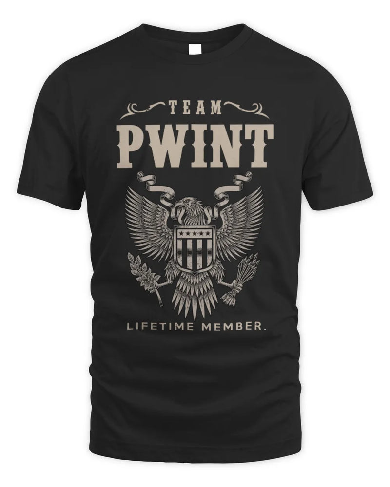 PWINT TP06-K82 – Personalized Classic Style Apparel “Team NAME Lifetime Member” - Unisex Standard T-Shirt - Black