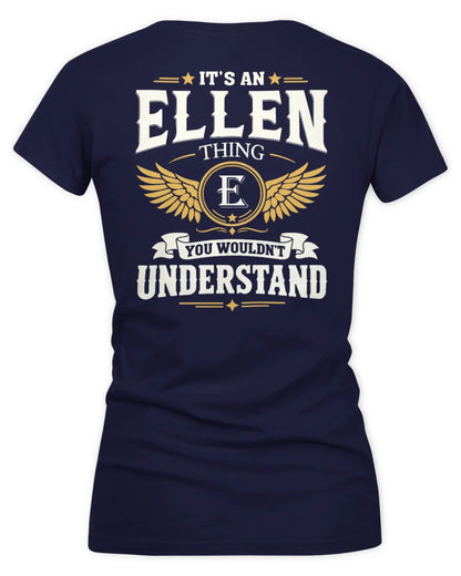 ELLEN KT06-M008 It’s a [NAME] Thing – You Wouldn’t Understand | Personalized Vintage T-Shirt - Women's V-Neck T-Shirt - Navy