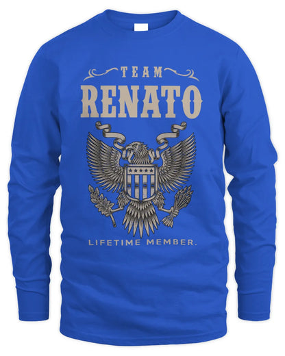 RENATO TP06-K82 – Personalized Classic Style Apparel “Team NAME Lifetime Member” - Men's Long Sleeved T-Shirt - Royal