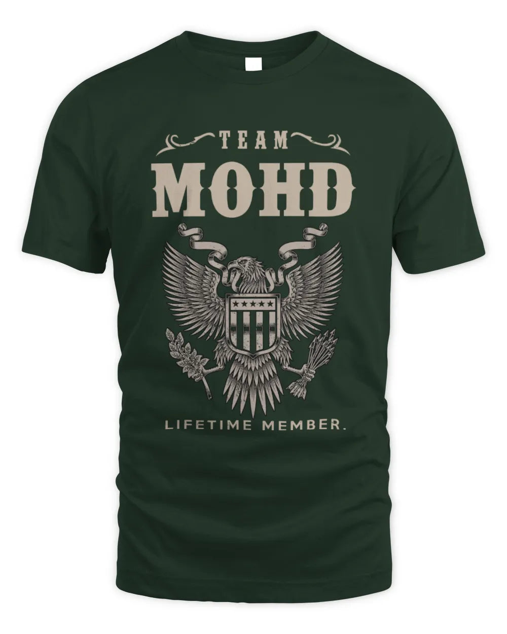 MOHD TP06-K82 – Personalized Classic Style Apparel “Team NAME Lifetime Member” - Unisex Standard T-Shirt - Forest Green