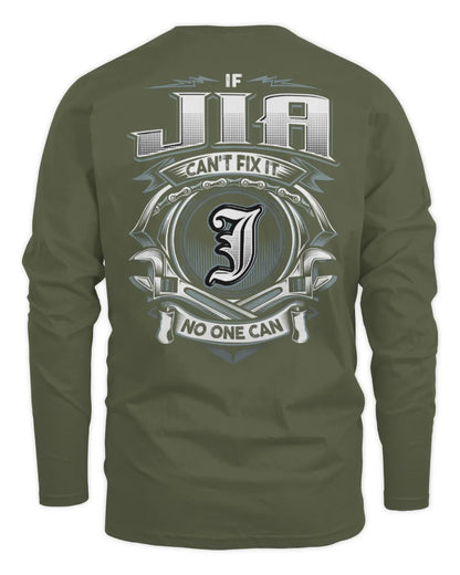 JIA AP81-K4-626 - Personalized Ahmed Quote Apparel “If Ahmed Can't Fix It, No One Can” - Men's Long Sleeved T-Shirt - Military Green