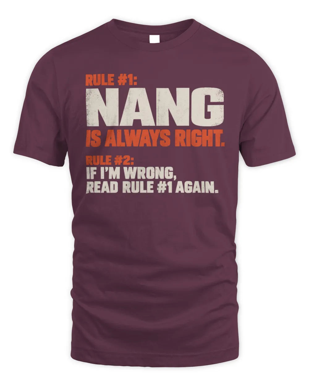NANG NP1-H006 
Always Right Personalized Name T-Shirt – Funny Custom Name Shirt - Unisex Standard T-Shirt - Maroon
