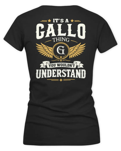 GALLO KT06-M008 It’s a [NAME] Thing – You Wouldn’t Understand | Personalized Vintage T-Shirt - Women's V-Neck T-Shirt - Black
