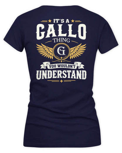 GALLO KT06-M008 It’s a [NAME] Thing – You Wouldn’t Understand | Personalized Vintage T-Shirt - Women's V-Neck T-Shirt - Navy