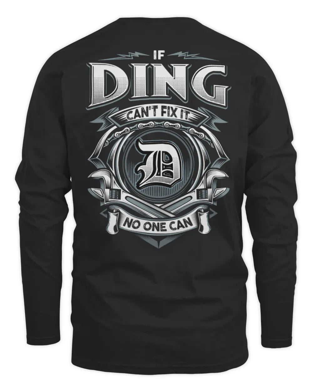 DING AP81-K4-626 - Personalized Ahmed Quote Apparel “If Ahmed Can't Fix It, No One Can” - Men's Long Sleeved T-Shirt - Black