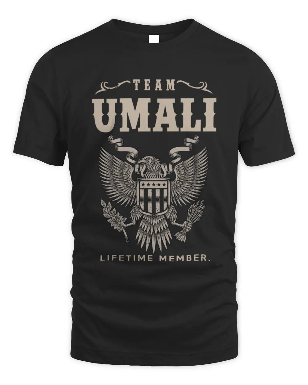 UMALI TP06-K82 – Personalized Classic Style Apparel “Team NAME Lifetime Member” - Unisex Standard T-Shirt - Black
