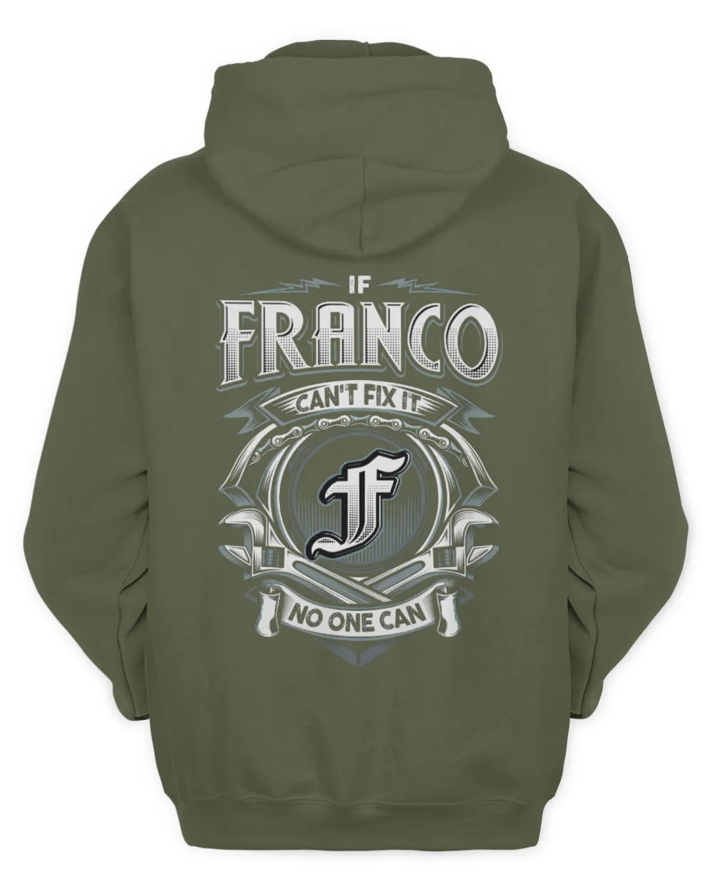 FRANCO AP81-K4-626 - Personalized Ahmed Quote Apparel “If Ahmed Can't Fix It, No One Can” - Unisex Hoodie - Military Green