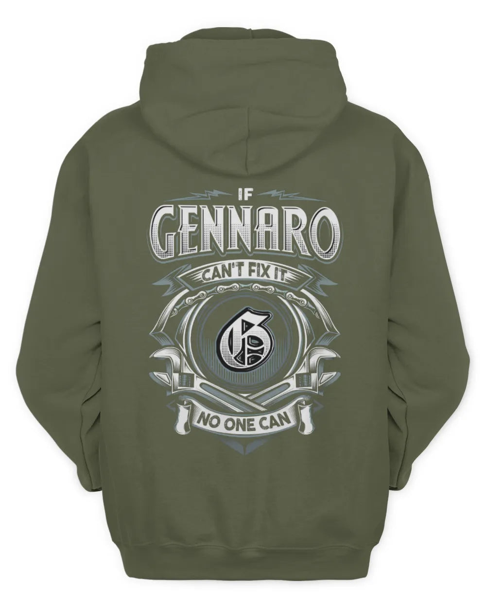 GENNARO AP81-K4-626 - Personalized Ahmed Quote Apparel “If Ahmed Can't Fix It, No One Can” - Unisex Hoodie - Military Green