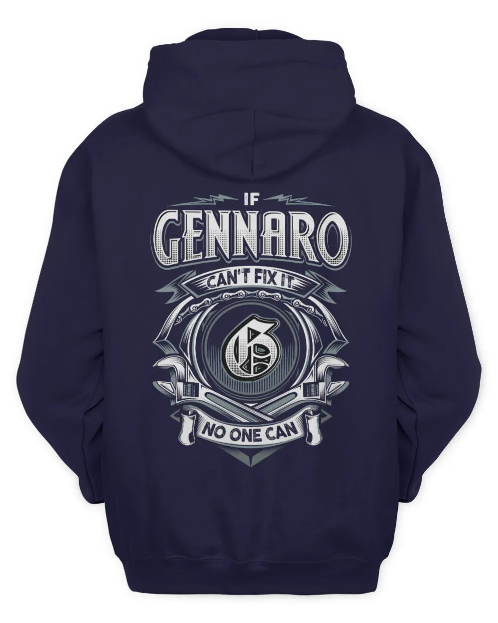 GENNARO AP81-K4-626 - Personalized Ahmed Quote Apparel “If Ahmed Can't Fix It, No One Can” - Unisex Hoodie - Navy