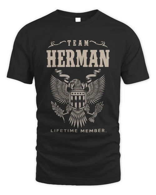 HERMAN TP06-K82 – Personalized Classic Style Apparel “Team NAME Lifetime Member” - Unisex Standard T-Shirt - Black