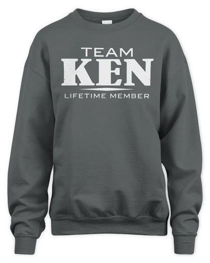 KEN BL62-K4-128 - Personalized “Team NAME Lifetime Member” - Unisex Sweatshirt - Charcoal