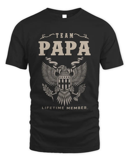 PAPA TP06-K82 – Personalized Classic Style Apparel “Team NAME Lifetime Member” - Unisex Standard T-Shirt - Black