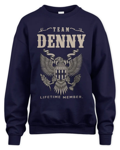 DENNY TP06-K82 – Personalized Classic Style Apparel “Team NAME Lifetime Member” - Unisex Sweatshirt - Navy