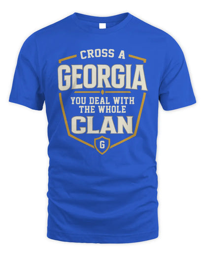 GEORGIA NT1-K008 Cross A/An NAME, You Deal With the Whole Clan | Personalized Vintage T-Shirt - Unisex Standard T-Shirt - Royal