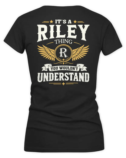 RILEY KT06-M008 It’s a [NAME] Thing – You Wouldn’t Understand | Personalized Vintage T-Shirt - Women's V-Neck T-Shirt - Black