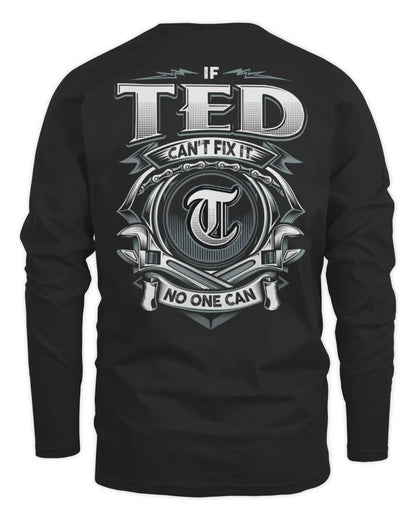 TED AP81-K4-626 - Personalized Ahmed Quote Apparel “If Ahmed Can't Fix It, No One Can” - Men's Long Sleeved T-Shirt - Black