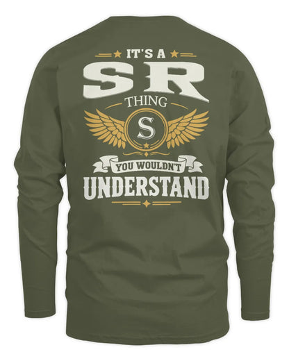SR KT06-M008 It’s a [NAME] Thing – You Wouldn’t Understand | Personalized Vintage T-Shirt - Men's Long Sleeved T-Shirt - Military Green