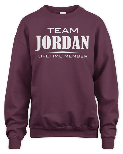 JORDAN BL62-K4-128 - Personalized “Team NAME Lifetime Member” - Unisex Sweatshirt - Maroon