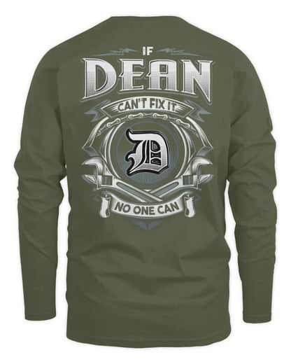 DEAN AP81-K4-626 - Personalized Ahmed Quote Apparel “If Ahmed Can't Fix It, No One Can” - Men's Long Sleeved T-Shirt - Military Green