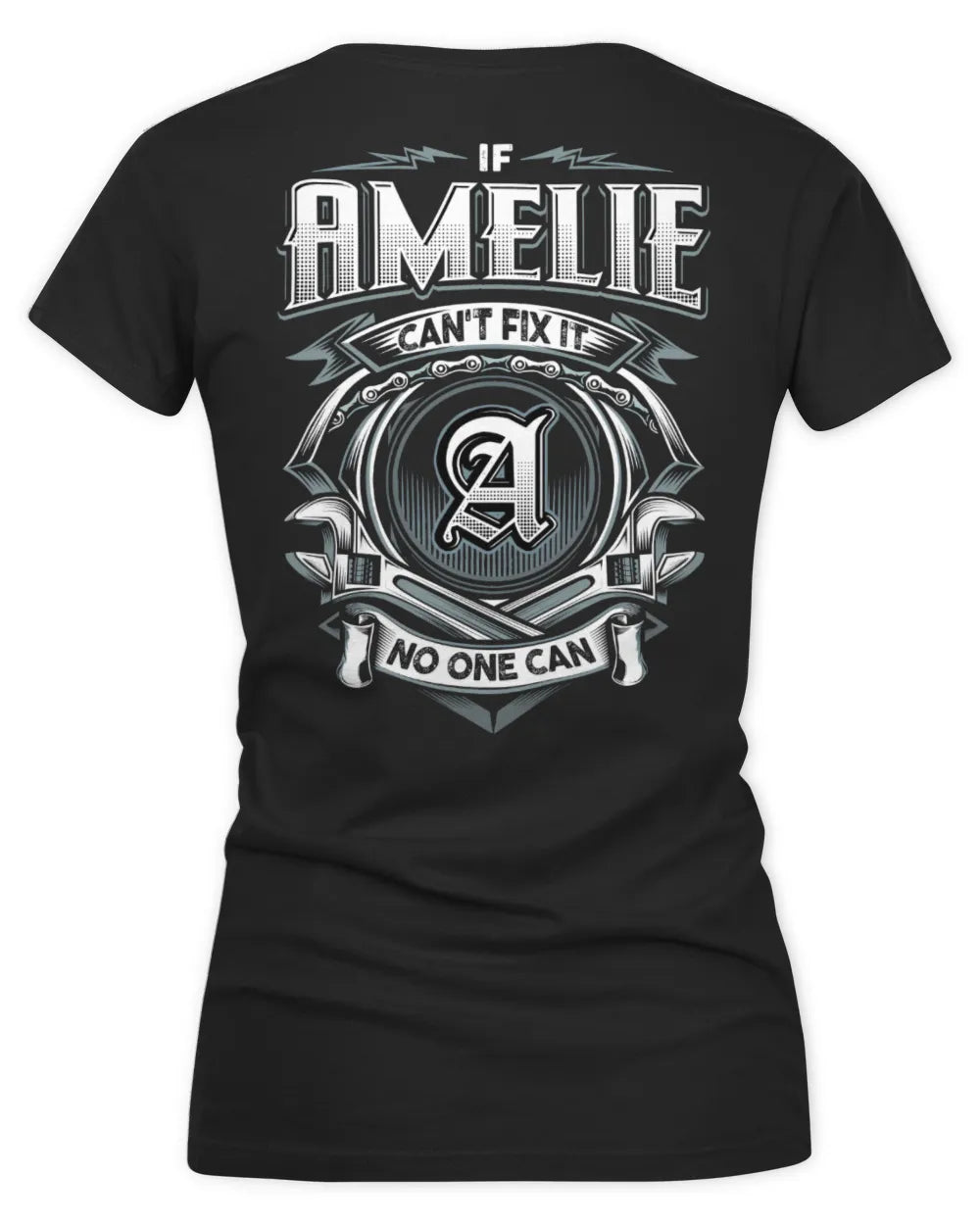 AMELIE AP81-K4-626 - Personalized Ahmed Quote Apparel “If Ahmed Can't Fix It, No One Can” - Women's V-Neck T-Shirt - Black