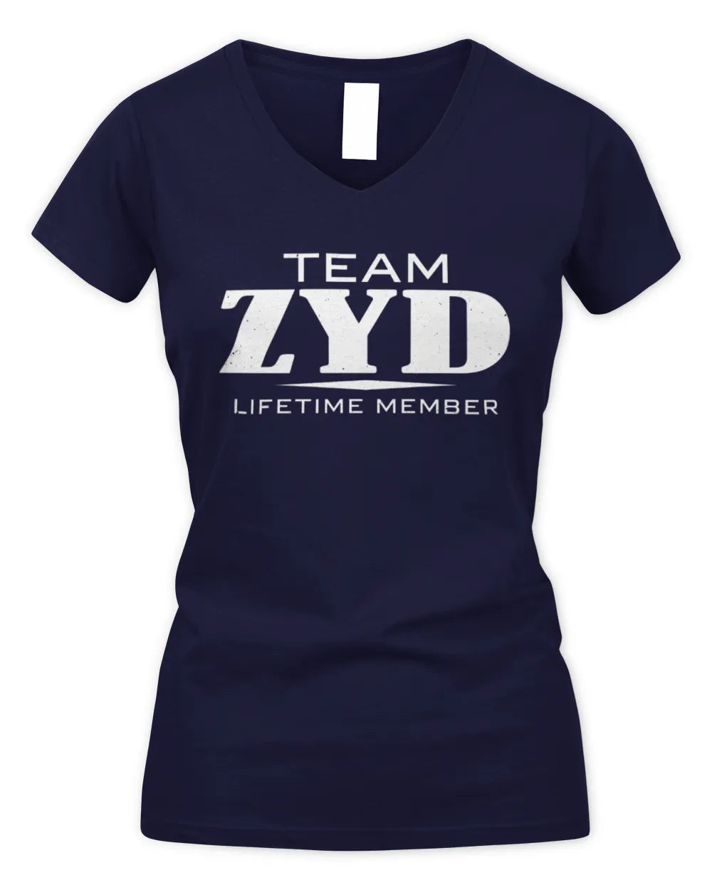 ZYD BL62-K4-128 - Personalized “Team NAME Lifetime Member” - Women's V-Neck T-Shirt - Navy