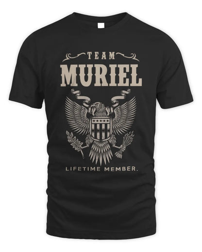 MURIEL TP06-K82 – Personalized Classic Style Apparel “Team NAME Lifetime Member” - Unisex Standard T-Shirt - Black