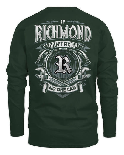 RICHMOND AP81-K4-626 - Personalized Ahmed Quote Apparel “If Ahmed Can't Fix It, No One Can” - Men's Long Sleeved T-Shirt - Forest Green