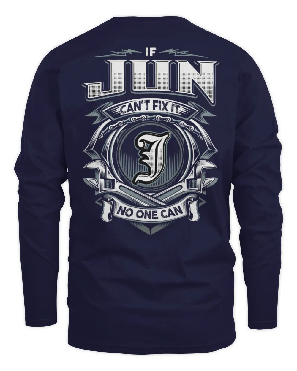 JUN AP81-K4-626 - Personalized Ahmed Quote Apparel “If Ahmed Can't Fix It, No One Can” - Men's Long Sleeved T-Shirt - Navy