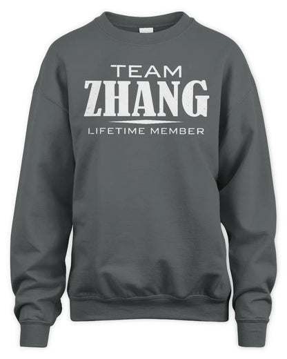ZHANG BL62-K4-128 - Personalized “Team NAME Lifetime Member” - Unisex Sweatshirt - Charcoal