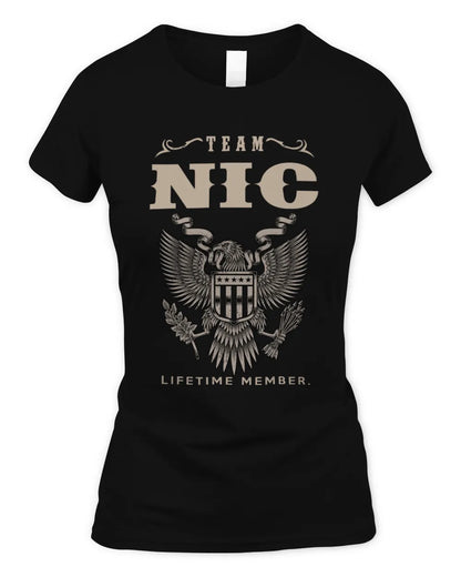 NIC TP06-K82 – Personalized Classic Style Apparel “Team NAME Lifetime Member” - Women's Standard T-Shirt - Black