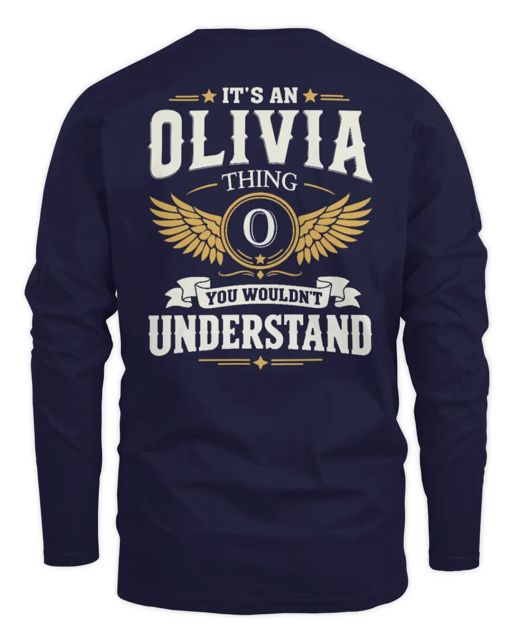 OLIVIA KT06-M008 It’s a [NAME] Thing – You Wouldn’t Understand | Personalized Vintage T-Shirt - Men's Long Sleeved T-Shirt - Navy
