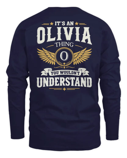 OLIVIA KT06-M008 It’s a [NAME] Thing – You Wouldn’t Understand | Personalized Vintage T-Shirt - Men's Long Sleeved T-Shirt - Navy