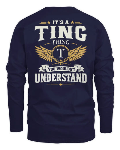 TING KT06-M008 It’s a [NAME] Thing – You Wouldn’t Understand | Personalized Vintage T-Shirt - Men's Long Sleeved T-Shirt - Navy