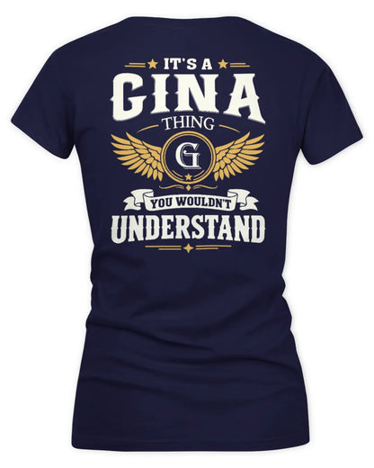 GINA KT06-M008 It’s a [NAME] Thing – You Wouldn’t Understand | Personalized Vintage T-Shirt - Women's V-Neck T-Shirt - Navy