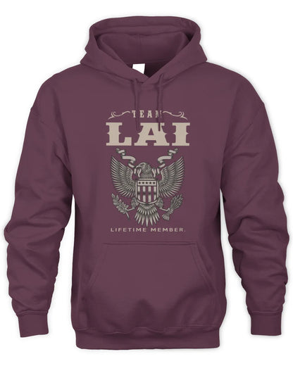 LAI TP06-K82 – Personalized Classic Style Apparel “Team NAME Lifetime Member” - Unisex Hoodie - Maroon