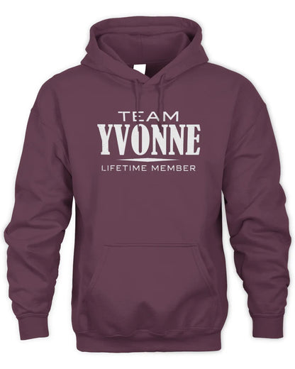 YVONNE BL62-K4-128 - Personalized “Team NAME Lifetime Member” - Unisex Hoodie - Maroon