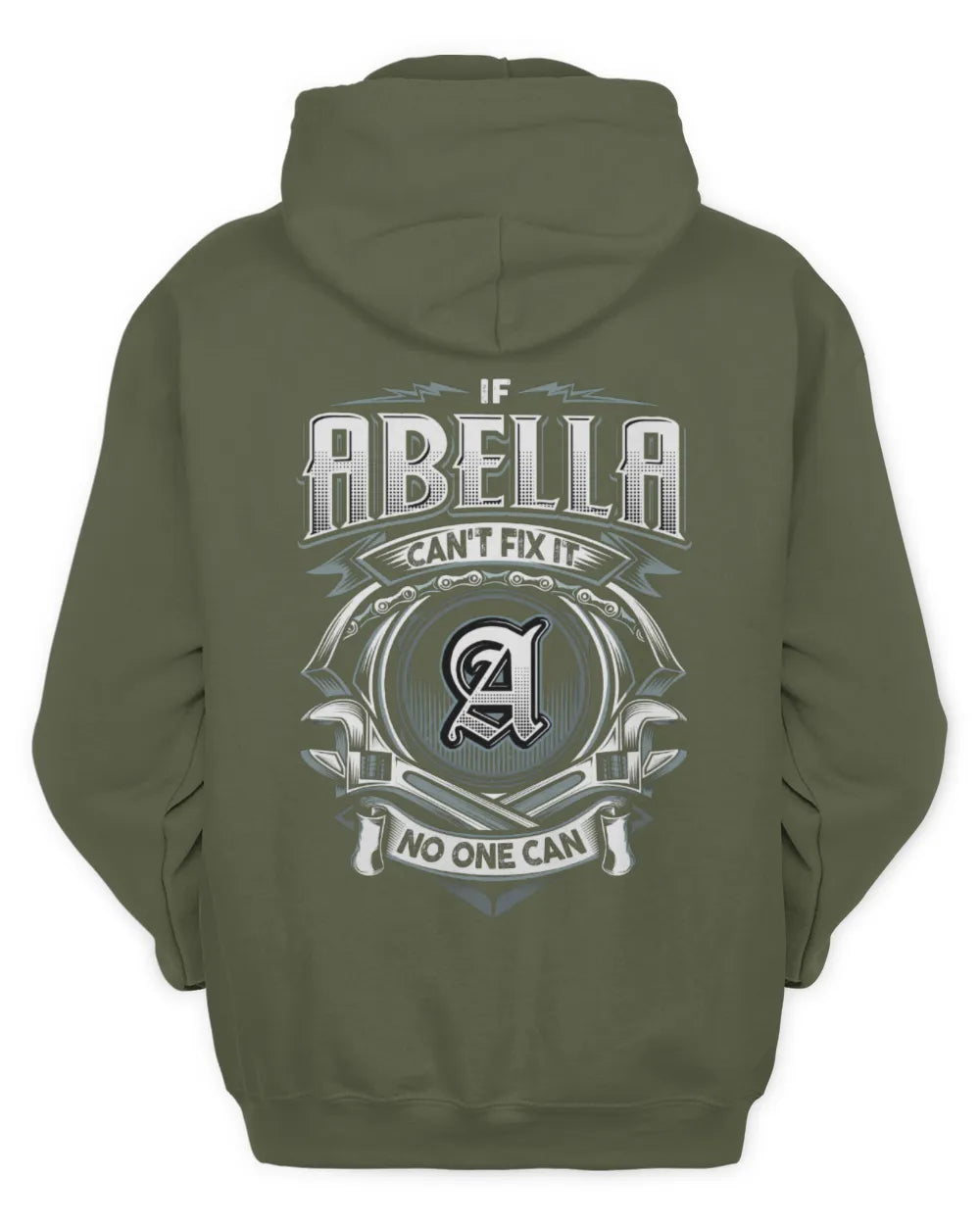ABELLA AP81-K4-626 - Personalized Ahmed Quote Apparel “If Ahmed Can't Fix It, No One Can” - Unisex Hoodie - Military Green