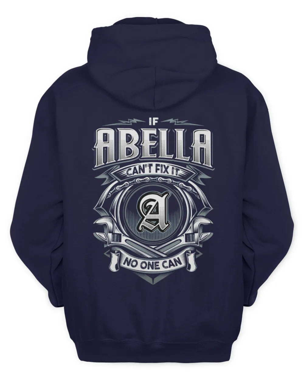 ABELLA AP81-K4-626 - Personalized Ahmed Quote Apparel “If Ahmed Can't Fix It, No One Can” - Unisex Hoodie - Navy