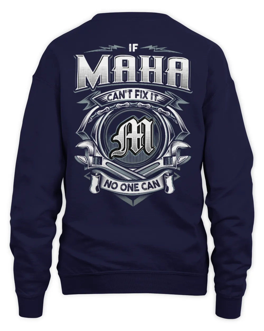 MAHA AP81-K4-626 - Personalized Ahmed Quote Apparel “If Ahmed Can't Fix It, No One Can” - Unisex Sweatshirt - Navy