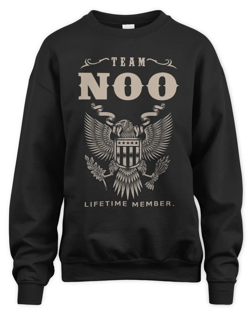 NOO TP06-K82 – Personalized Classic Style Apparel “Team NAME Lifetime Member” - Unisex Sweatshirt - Black