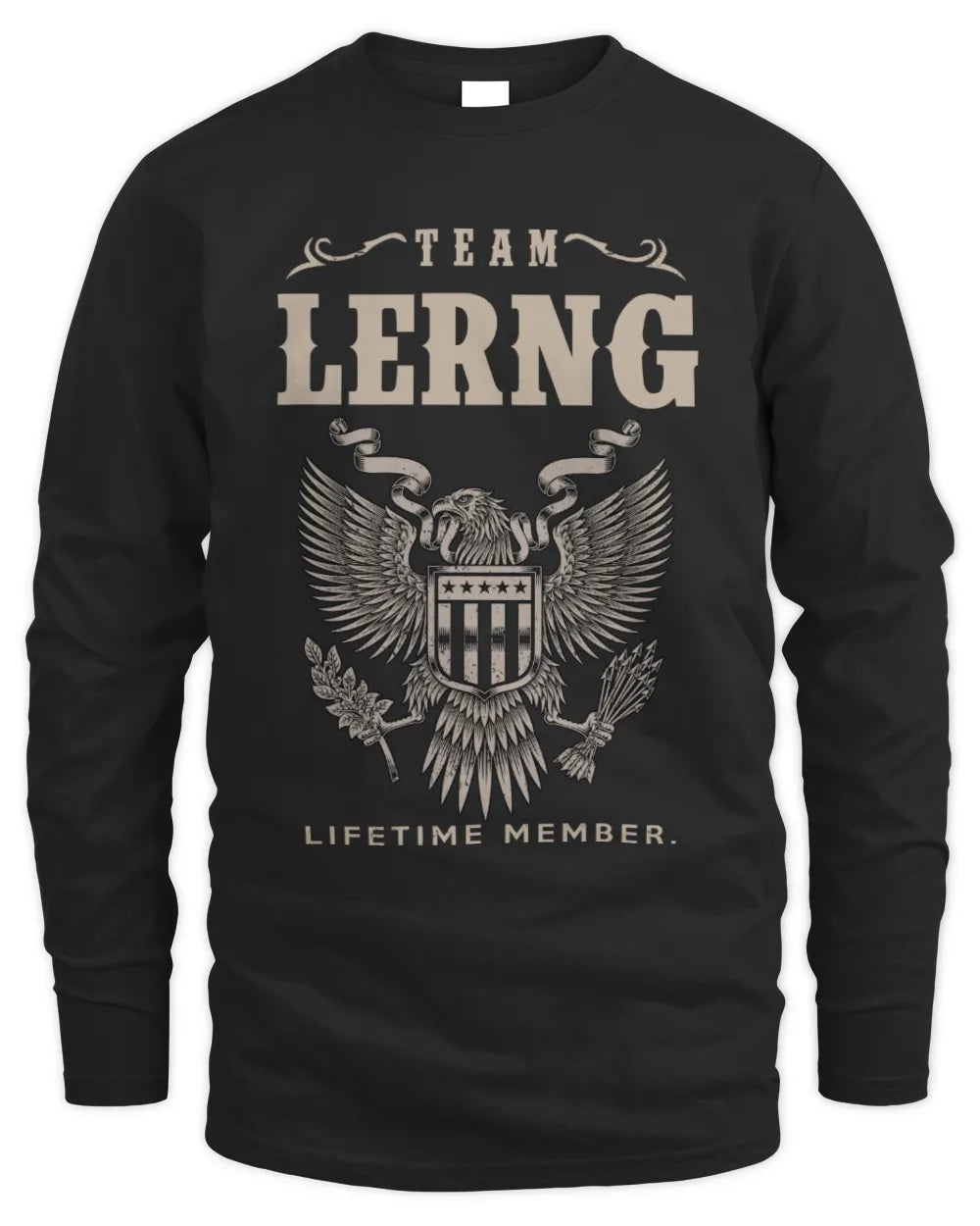 LERNG TP06-K82 – Personalized Classic Style Apparel “Team NAME Lifetime Member” - Men's Long Sleeved T-Shirt - Black