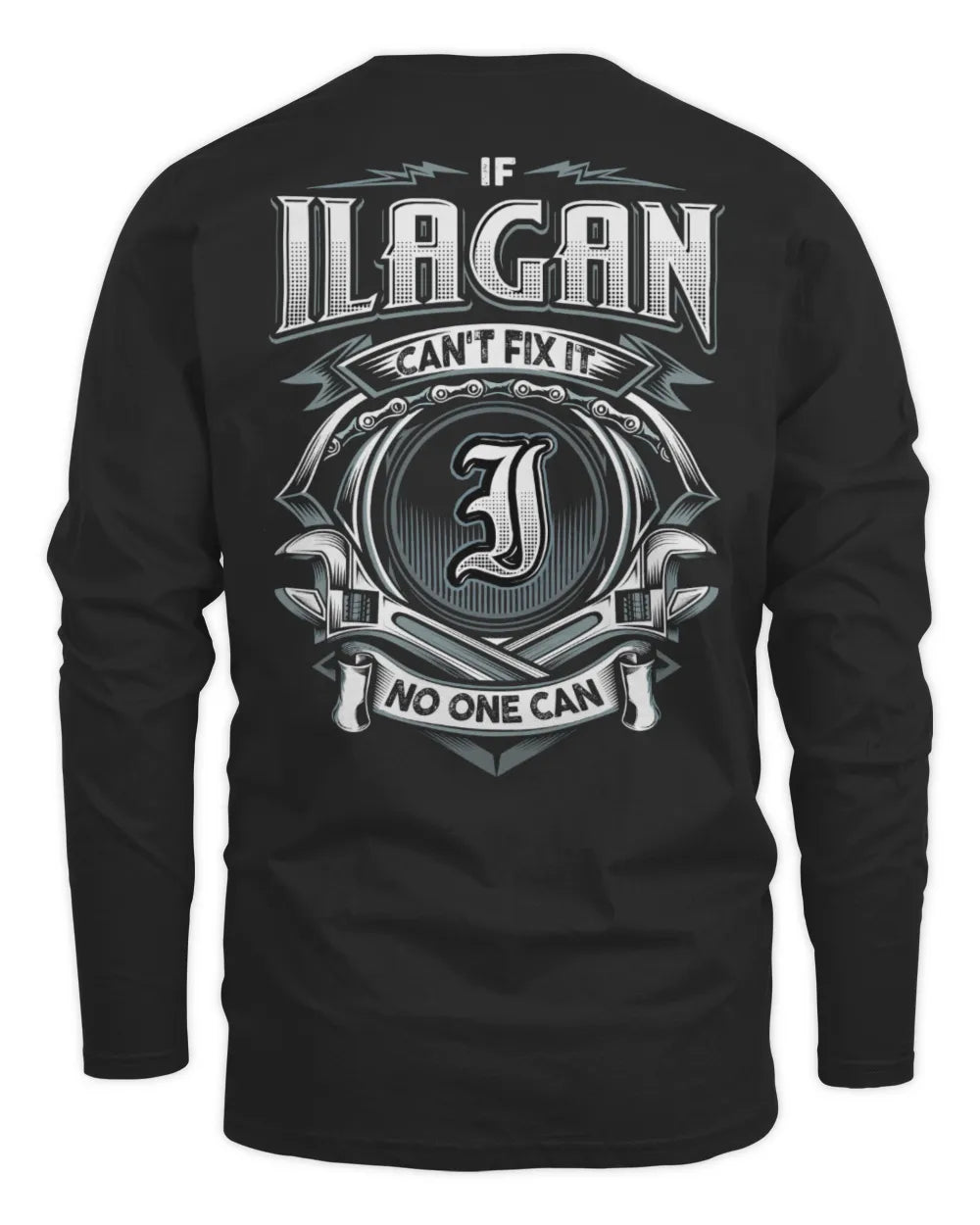 ILAGAN AP81-K4-626 - Personalized Ahmed Quote Apparel “If Ahmed Can't Fix It, No One Can” - Men's Long Sleeved T-Shirt - Black
