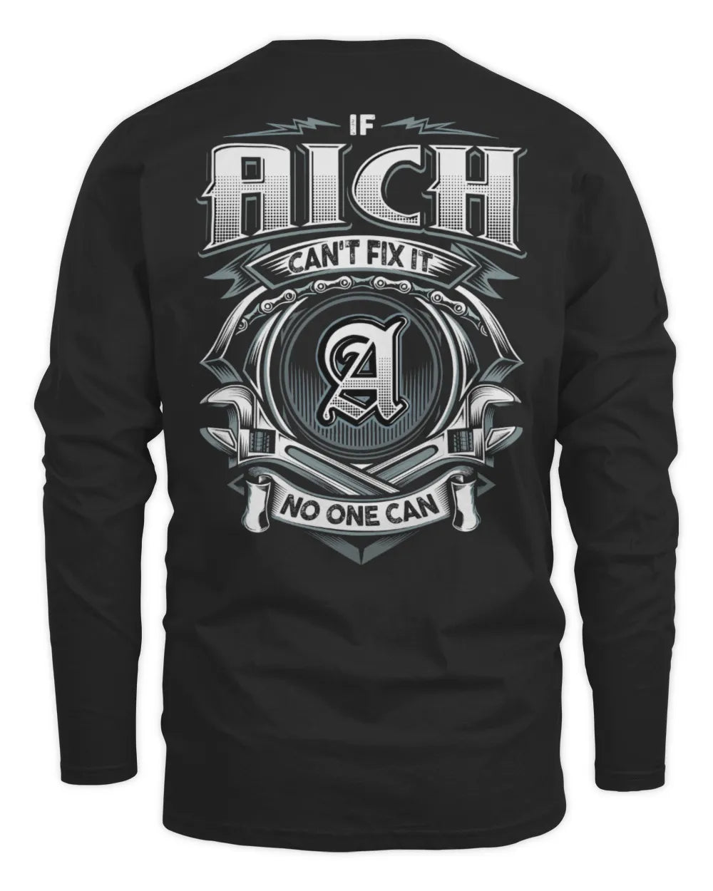 AICH AP81-K4-626 - Personalized Ahmed Quote Apparel “If Ahmed Can't Fix It, No One Can” - Men's Long Sleeved T-Shirt - Black
