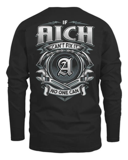 AICH AP81-K4-626 - Personalized Ahmed Quote Apparel “If Ahmed Can't Fix It, No One Can” - Men's Long Sleeved T-Shirt - Black